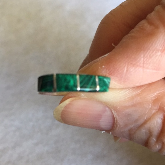 Malachite & Sterling Silver Ring - Picture 4 of 4